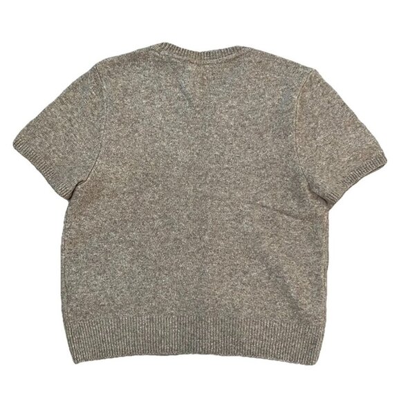 Abercrombie & Fitch Knit Short Sleeve Crew Neck Sweater Size Large Tan Classic - Picture 2 of 7